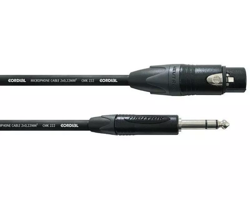 Cordial XLR-Kabel XLRf-Klinke 6.3 10 m, Schwarz