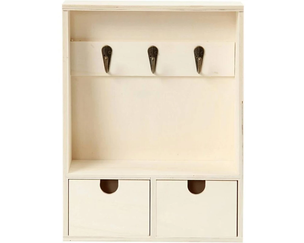 Creativ Company Holzartikel Schlüsselbrett 28.5 x 22 cm, 1 Stück