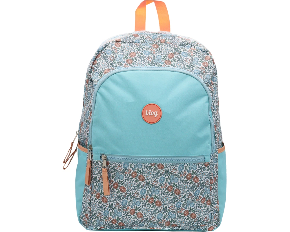 ANCOR Rucksack Classic FLOWERS 106138 blau/lachs 43x32x20cm