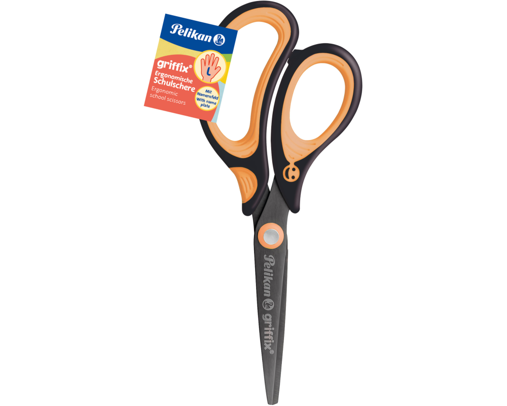 PELIKAN Schere spitz Griffix 819046 neon black, Linkshänder