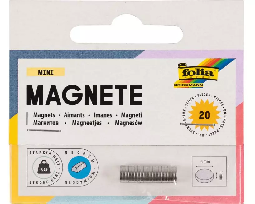 Folia Magnete MINI Ø 6 mmx1 mm, 20 Stück