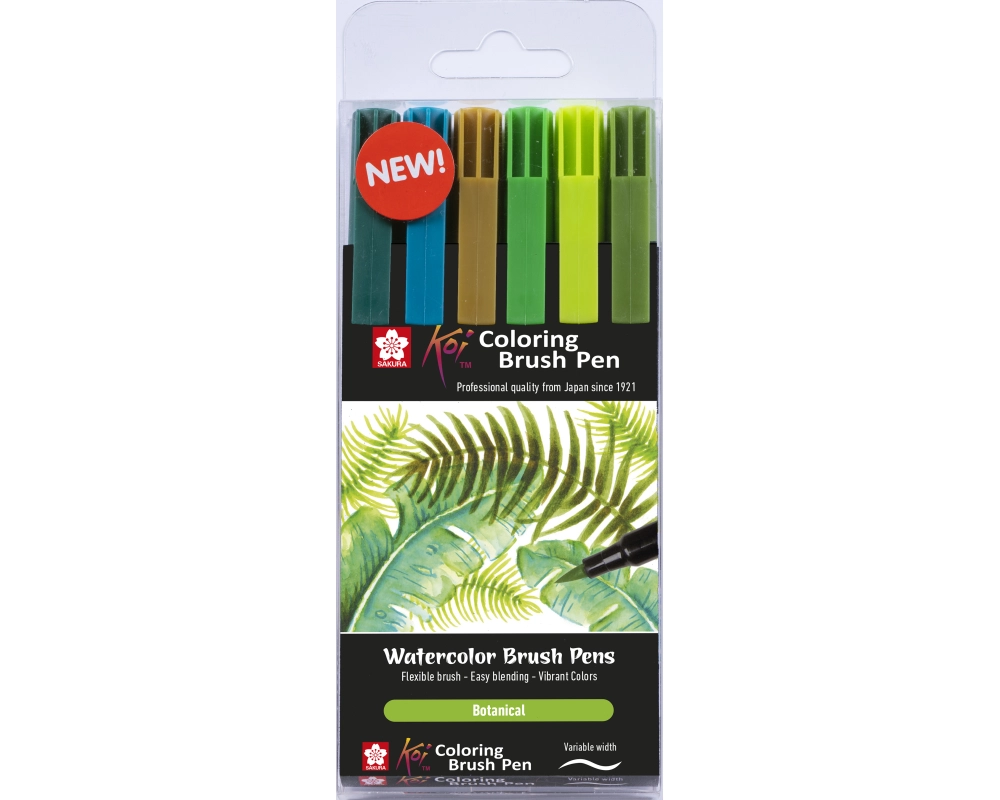 SAKURA Brush Pen Koi POXBR6D Botanical Set 6 Stück