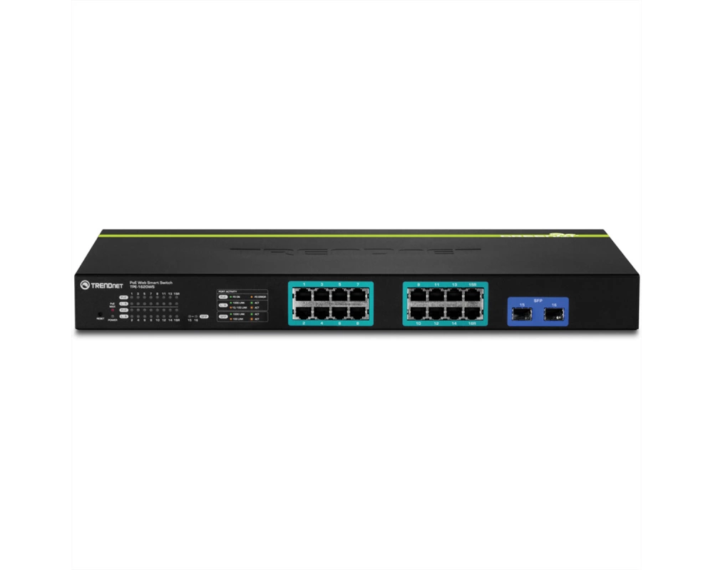 TRENDnet TPE-1620WS 16-Port Switch Gigabit Web Smart 16 PoE, 2 SFP (shared)