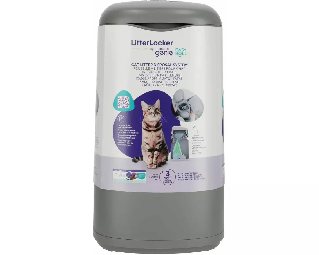 LitterLocker Entsorgungseimer EasyRoll Grau