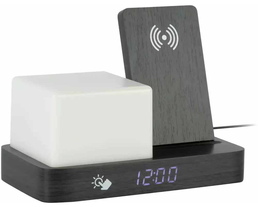 KARLSSON Wecker Retro Night Light LED Schwarz