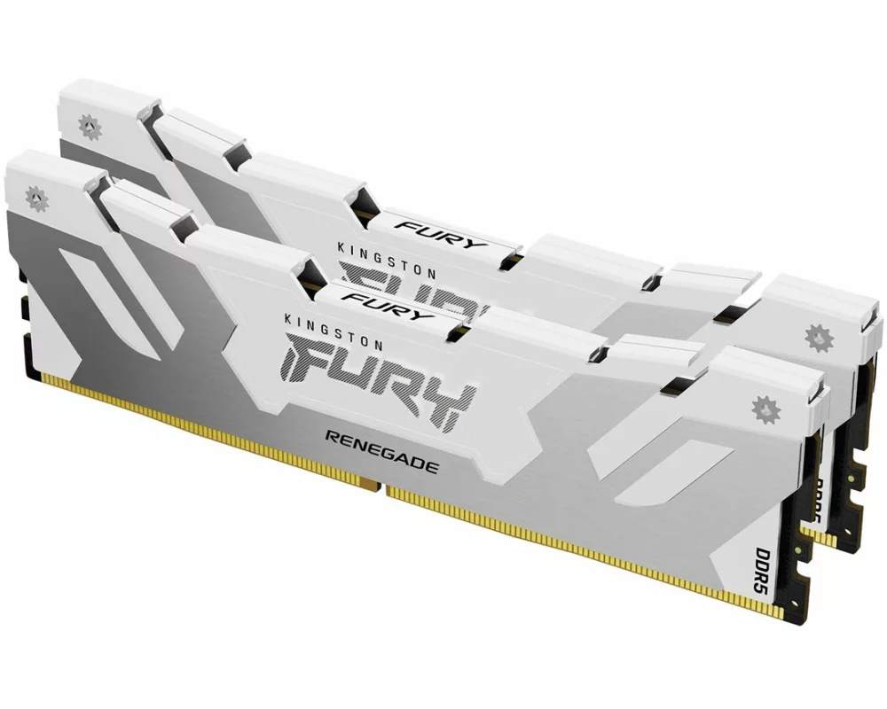 Kingston 32GB, 7600MT/s, DDR5, CL38, DIMM, Kit of 2, FURY Renegade, White, XMP