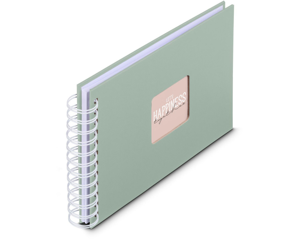 HAMA Spiralalbum Fine Art 24x17cm 9866 salbei 25 Blatt, weiss