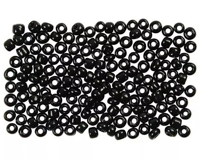 Creativ Company Rocailles-Perlen 8/0 Schwarz glanz