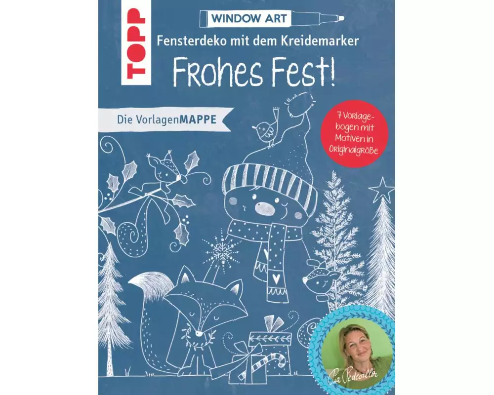 Vorlagenmappe Fensterdeko mit dem Kreidemarker - Frohes Fest!