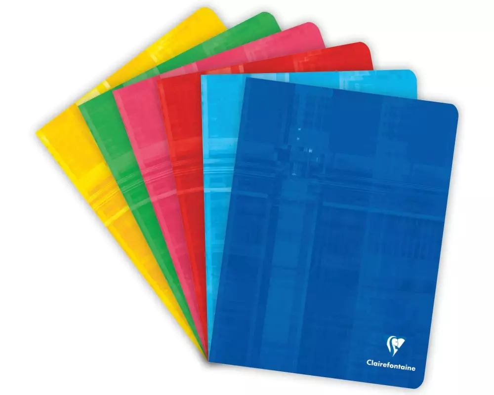 Clairefontaine Schulheft 48 Blatt, 17 x 22 cm, 5 mm kariert, assortiert