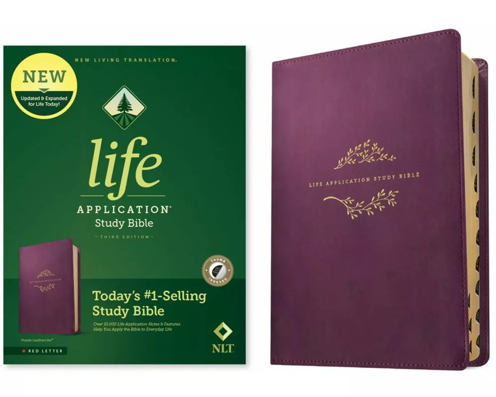 NLT Life Application Study Bible, Third Edition (Leatherlike, Purple, Indexed, Red Letter)