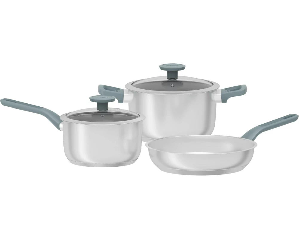 BergHOFF Kochtopf-Set Leo Bolt Ocean 5-tlg. 18 cm/20 cm/24 cm