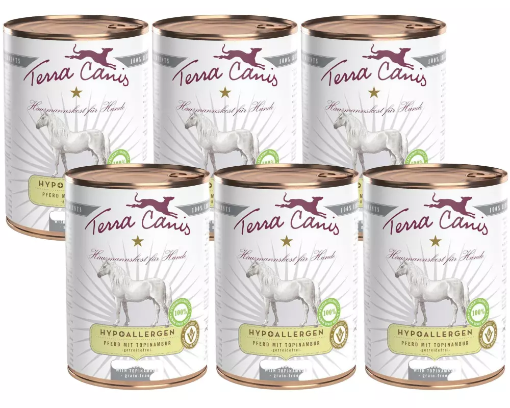Terra Canis Nassfutter Hypoallergen Pferd, 6 x 400 g