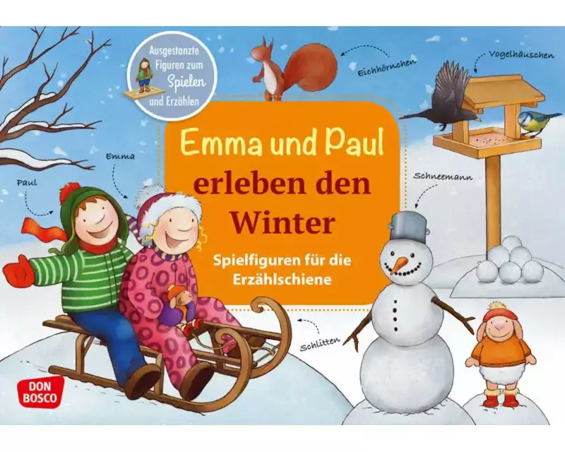Emma und Paul erleben den Winter. Erzählschienen-Figurenset