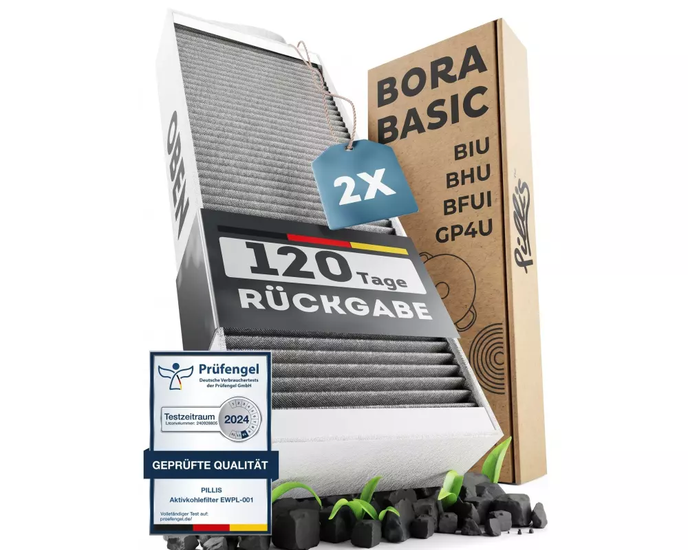 Pillis Aktivkohlefilter-Set Bora Basic 4 Stück