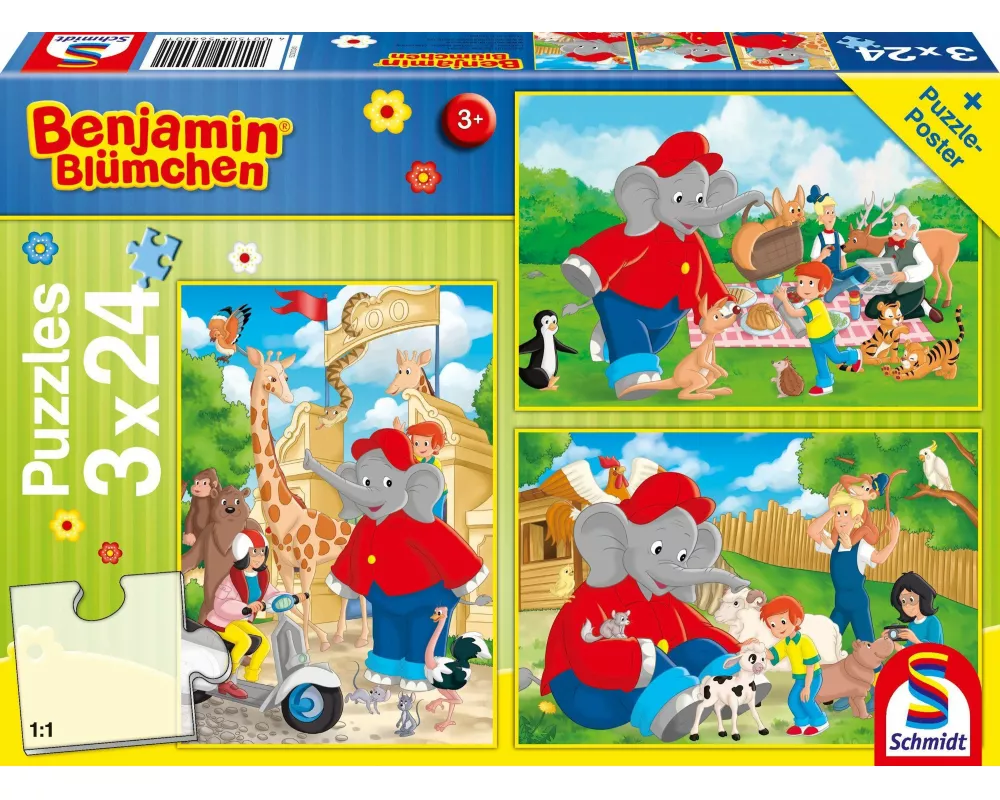 Im Zoo. Puzzle 3 x 24 Teile