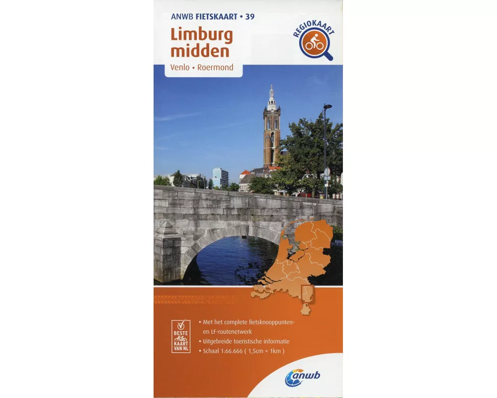 Limburg midden. Venlo / Roermond. 1 : 66 000