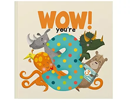 WOW! You're Three birthday book