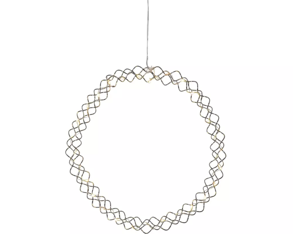 Star Trading Hänger Kranz Hoop, 30 LEDs, Ø 30 cm, Chrom