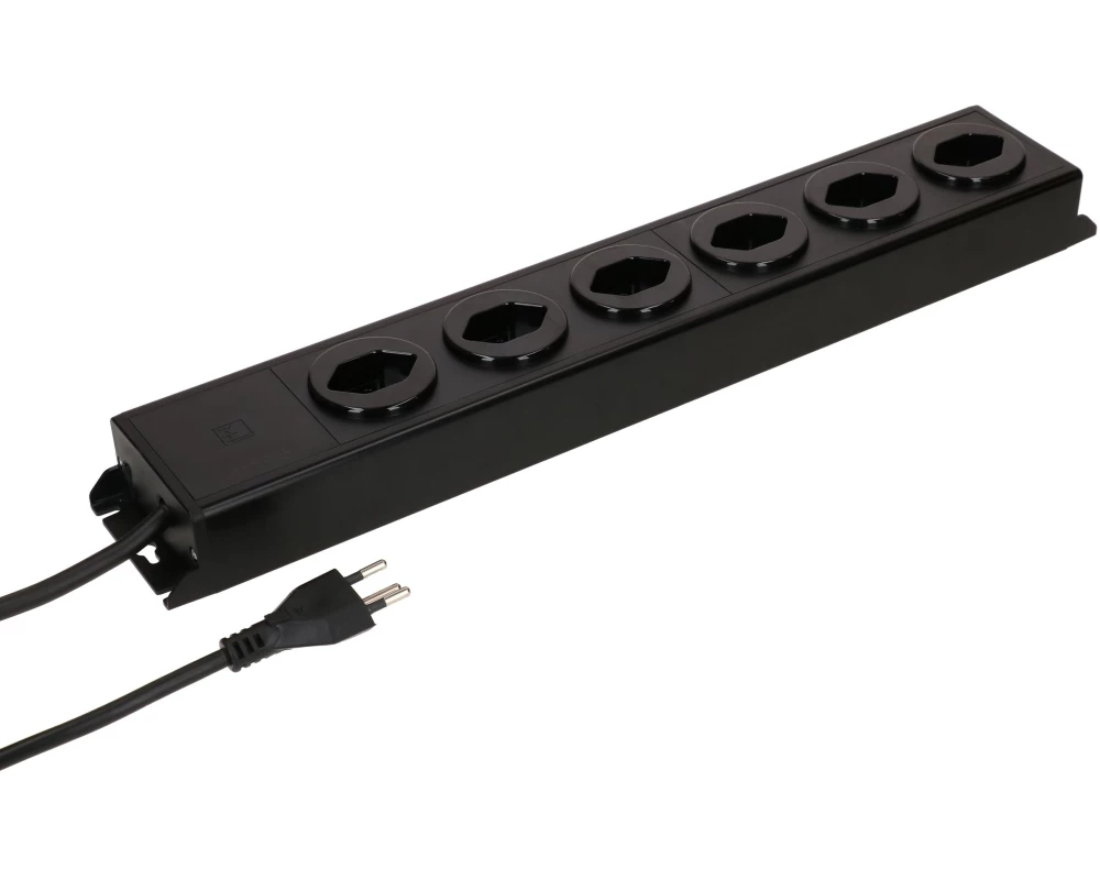 Max Hauri Steckdosenleiste Power Line 6x Typ 13 Schwarz
