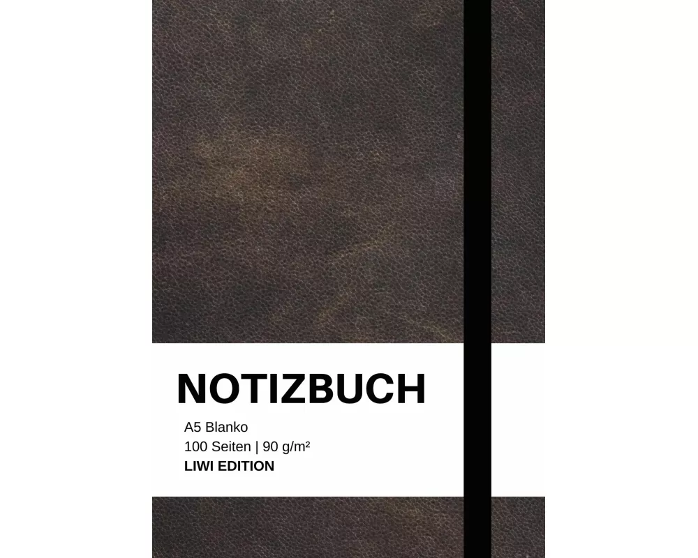 Notizbuch A5 blanko - 100 Seiten 90g/m² - Soft Cover Schwarz - FSC Papier