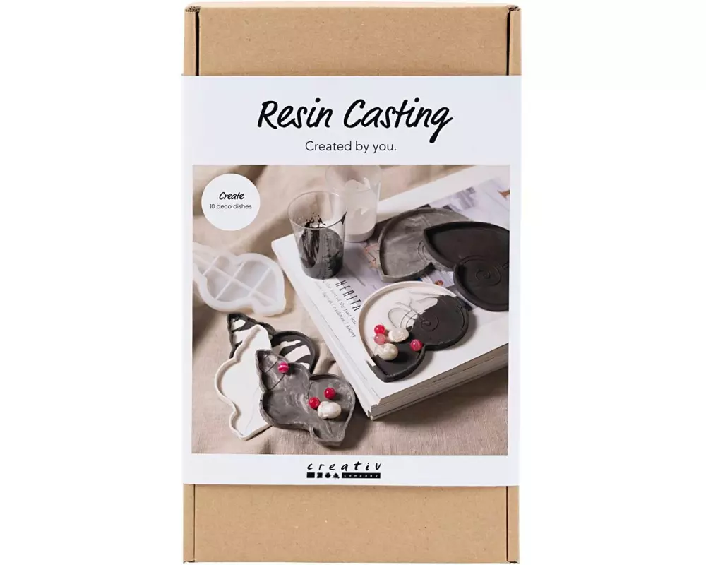 Creativ Company Modellier-Set Schale Schneckenmuschel, Schwarz, Weiss