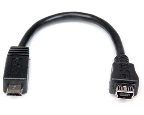 StarTech.com 6in Micro USB to Mini USB Adapter Cable M/F