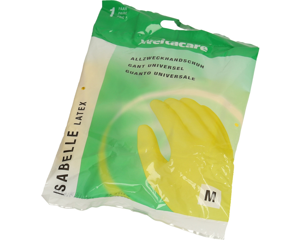 WEITA Allzweckhandschuh Latex Gr.M 262571 / RF-1 Isabelle, gelb 30cm/0.45mm