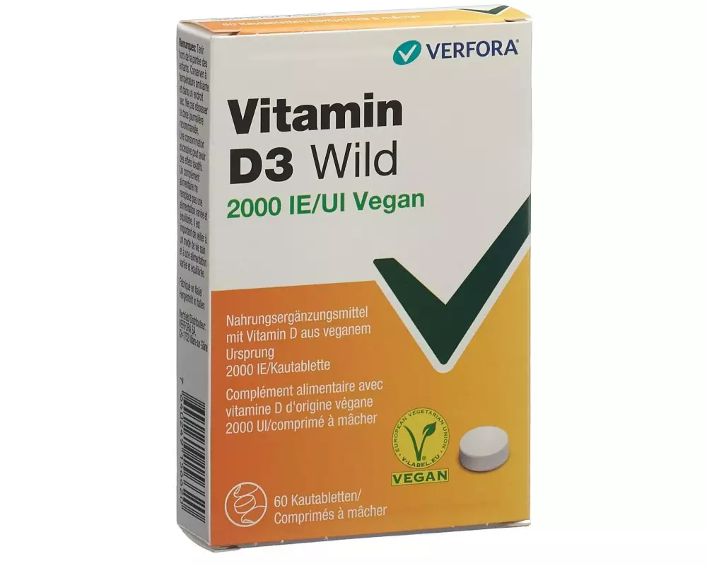 Wild Vitamin D3 Wild 2000IE vegan 60 Kautabletten
