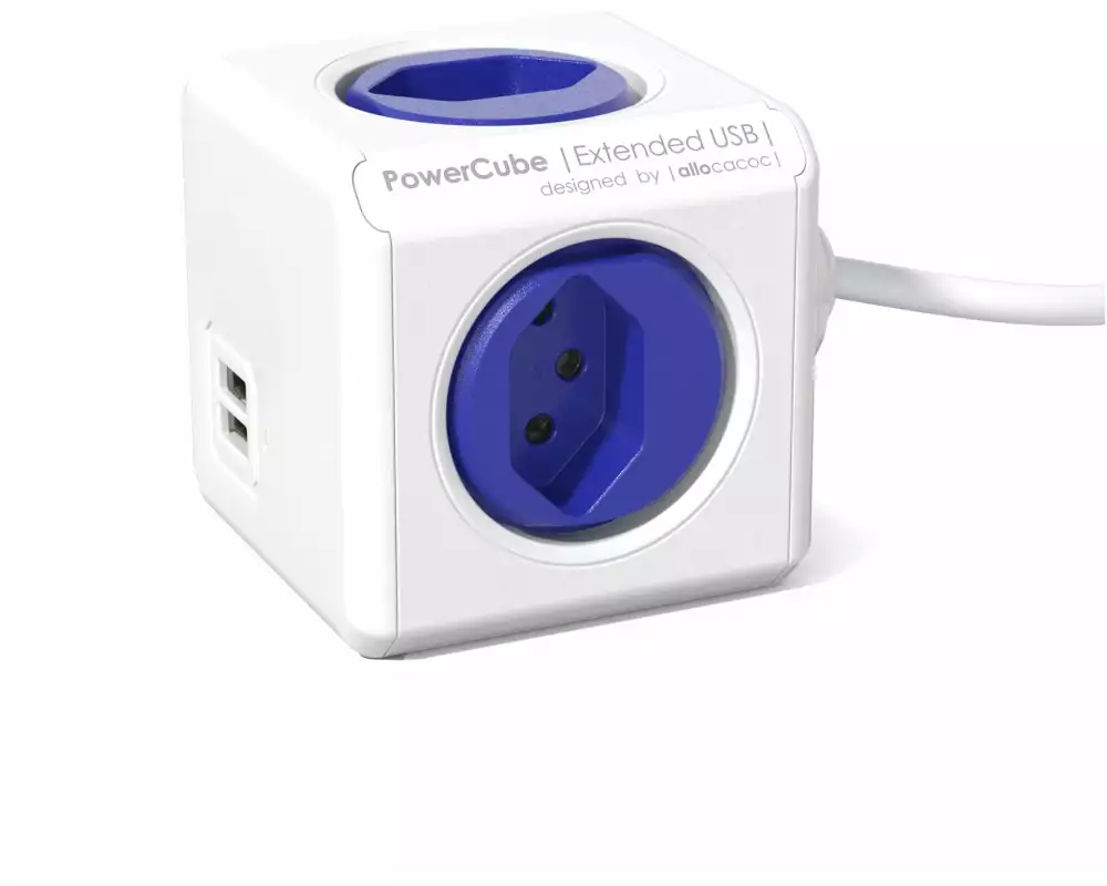 Allocacoc Tischsteckdosenleiste PowerCube Extended 4x T13 mit USB