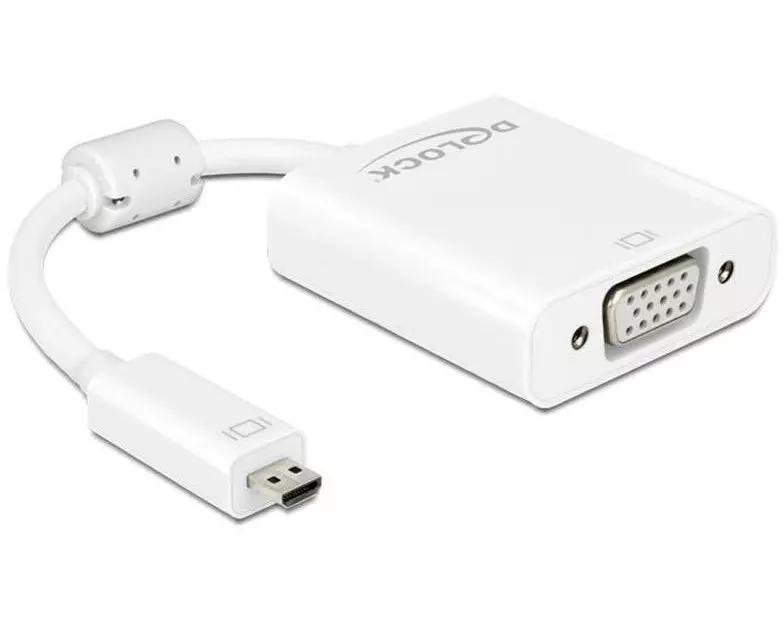Delock Adapterkabel Micro-HDMI – VGA mit Audio, Weiss