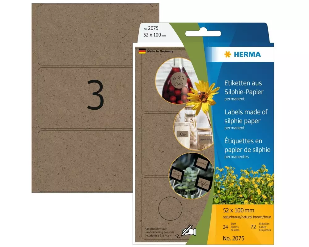 HERMA Vielzweck-Etiketten Silphie 52 x 100 mm, 24 Blatt