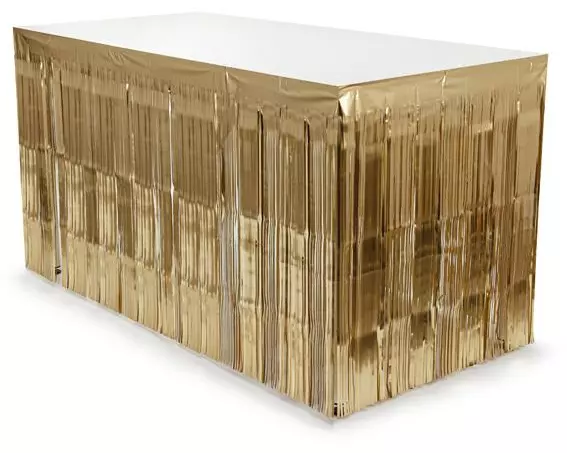 Partydeco Tischumrandung Fransen 80 x 300 cm, Gold