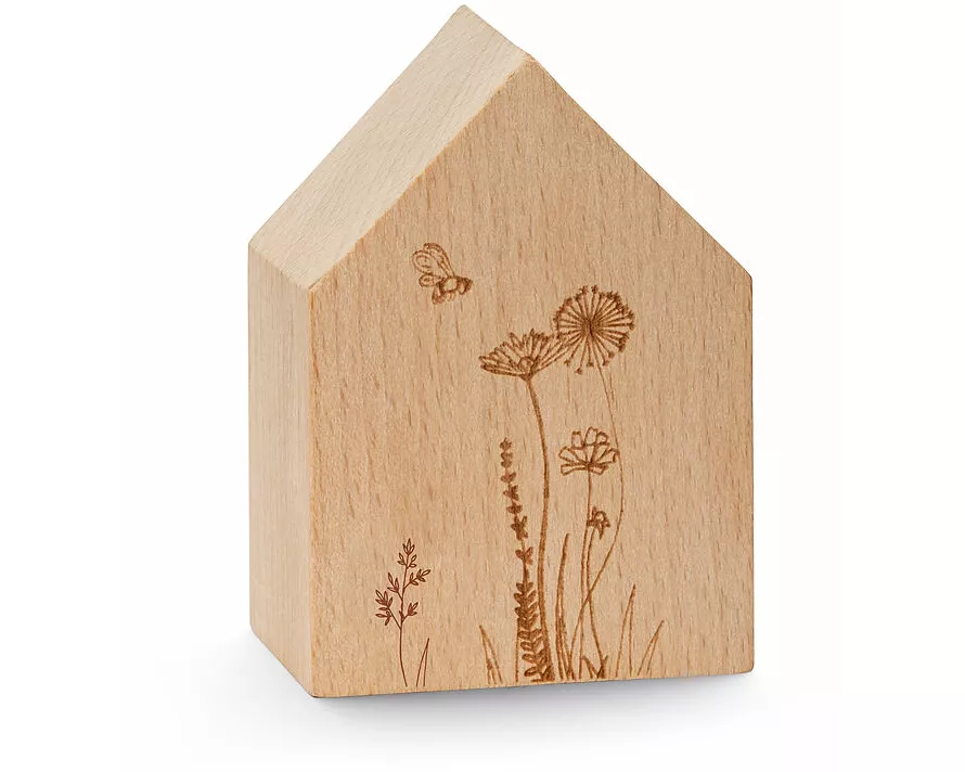 Holzhaus - Gräser und Blumen