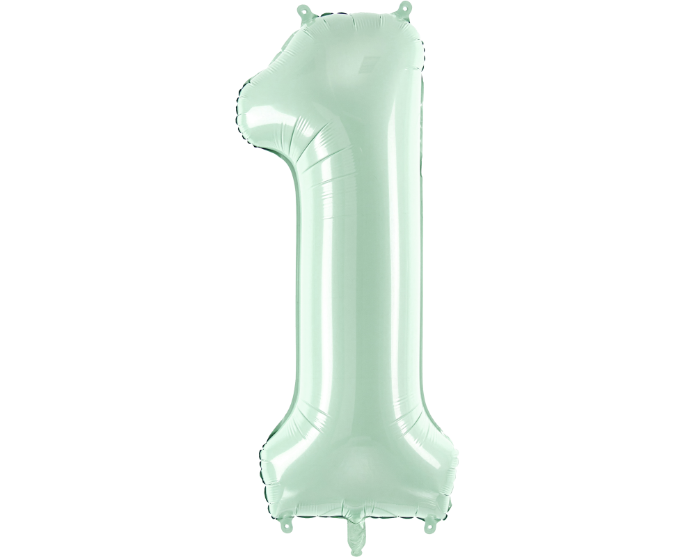PARTYDECO Folienballon Ziffer 1 72cm FB230G-1-012 hellgrün