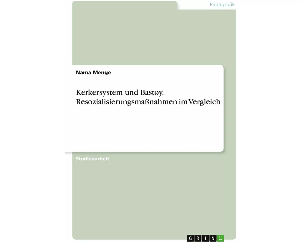 Kerkersystem und Bastøy. Resozialisierungsmaßnahmen im Vergleich