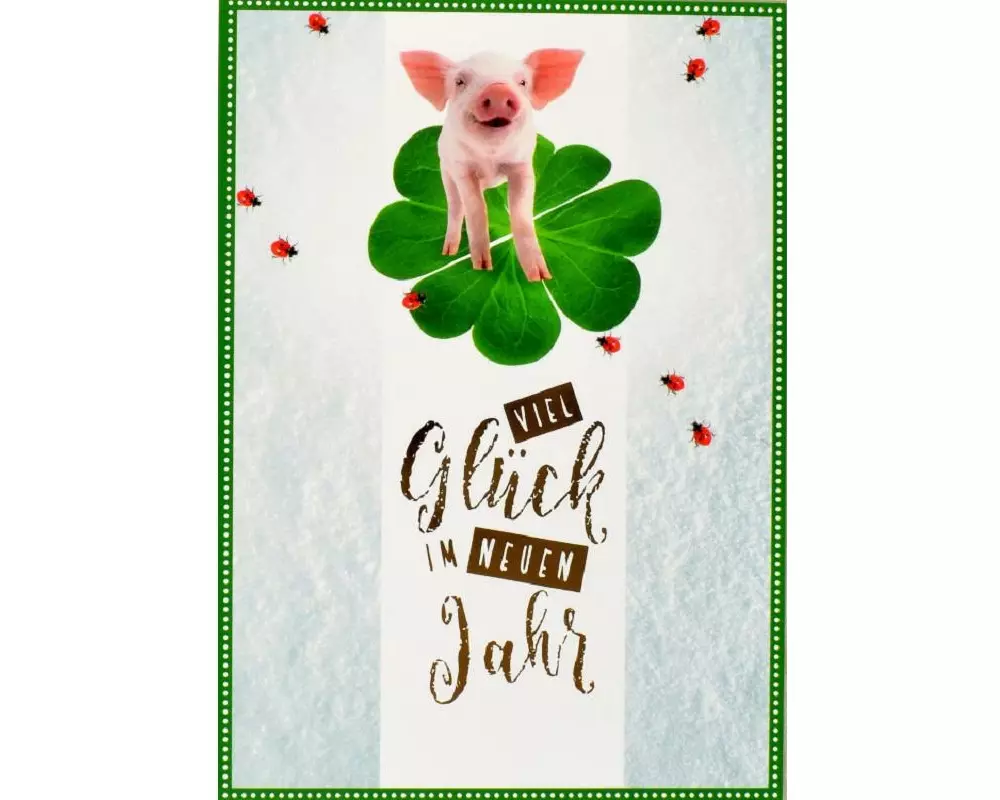 ABC Glückwunschkarte Neujahrskarte 6 Stück