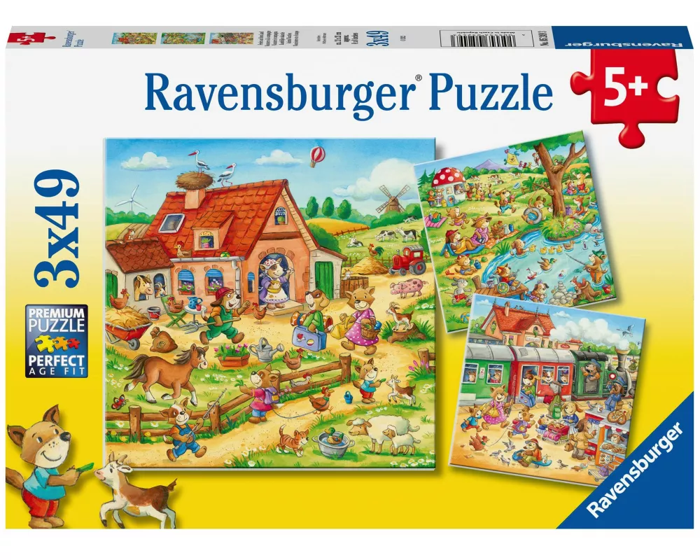 Kinderpuzzle 3x49 Teile - Ferien auf dem Land