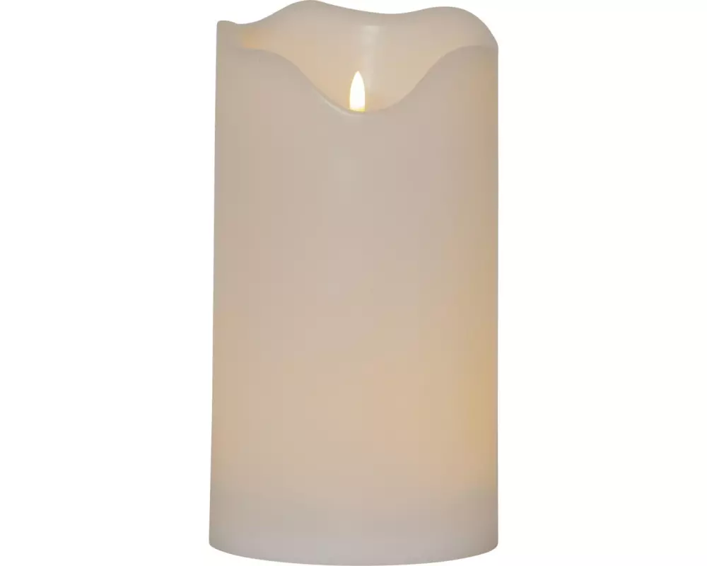 Star Trading LED-Kerze Pillar Flamme Grand Ø 16 x 30 cm, Weiss