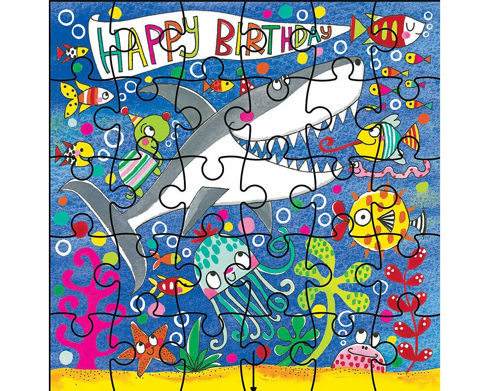 Puzzle-Karte. HB Shark Sea Scene