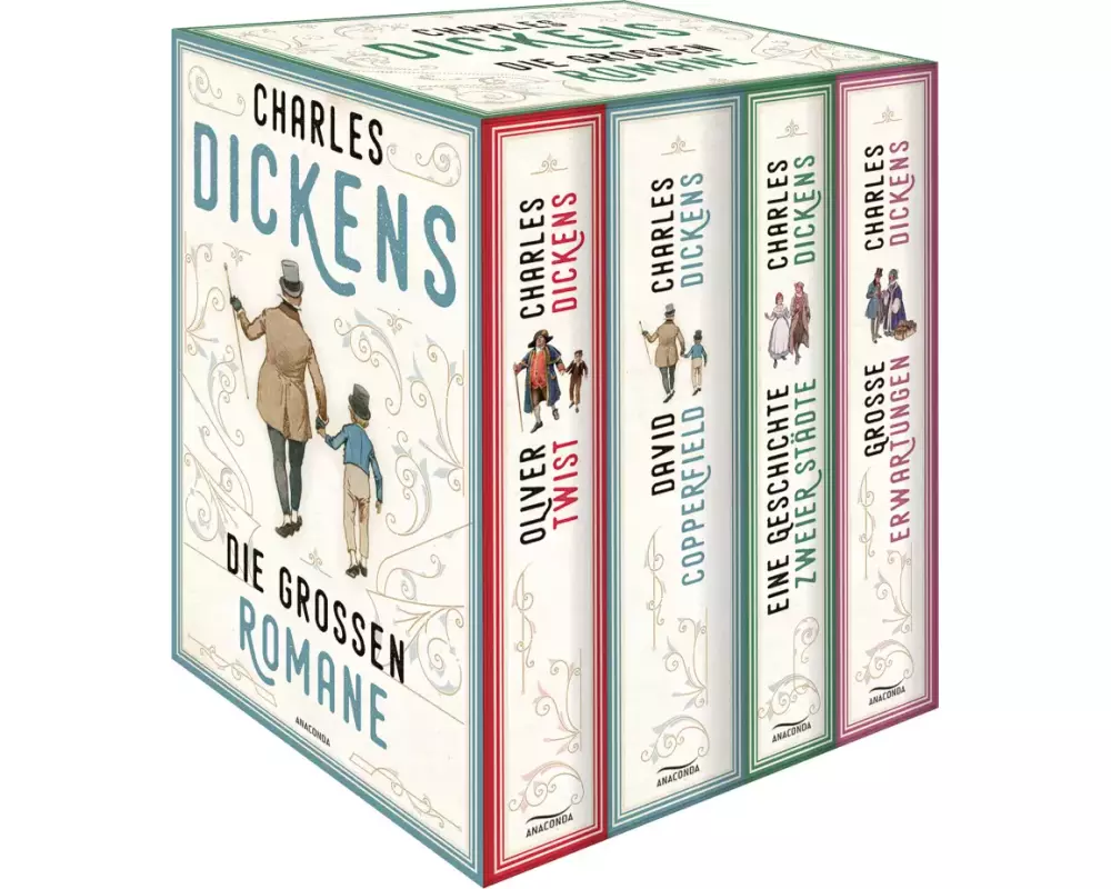 Dickens, Charles: Die großen Romane (4 Bände im Schuber: Oliver Twist; David Copperfield; Eine Geschichte zweier Städte; Große Erwartungen)
