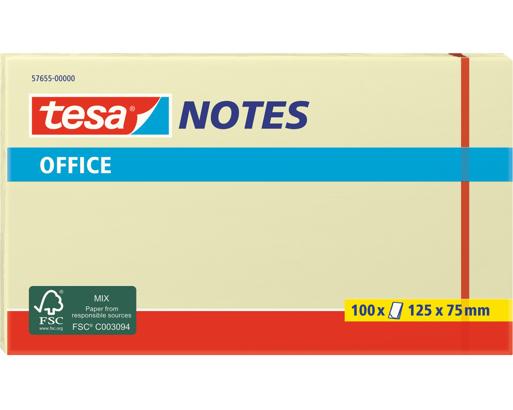 TESA Office Notes 75x125mm 576550000 gelb 100 Blatt