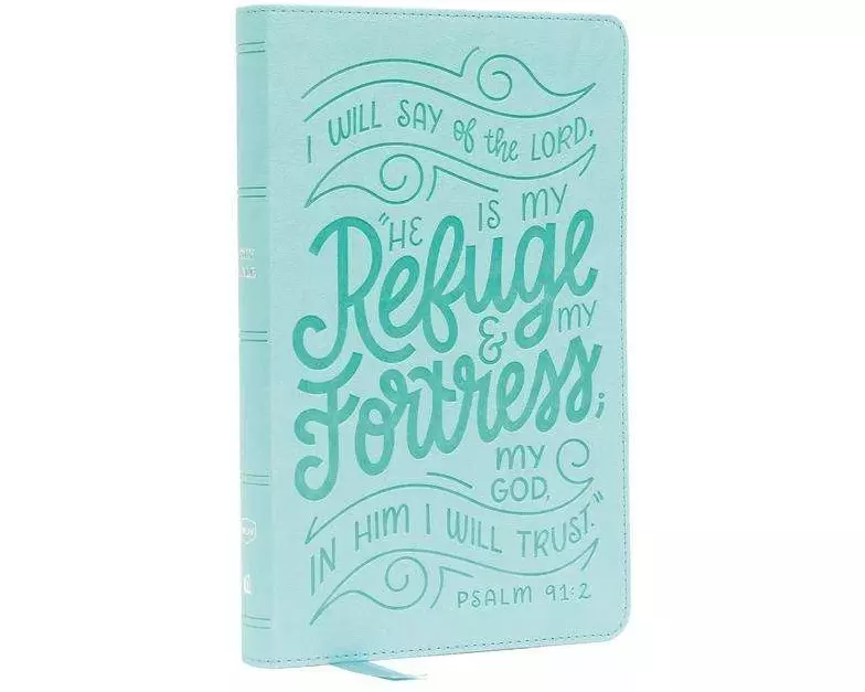 NKJV, Thinline Youth Edition Bible, Verse Art Cover Collection, Turquoise Leathersoft, Red Letter, Comfort Print