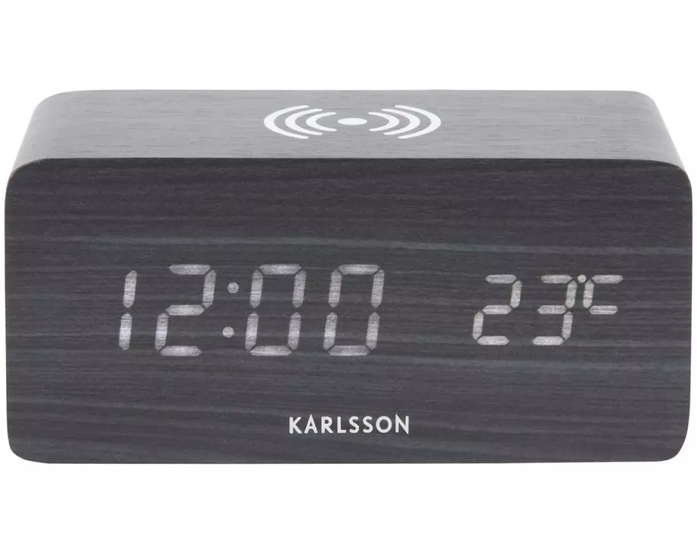 KARLSSON Weckerblock mit Handy-Ladegerät und LED