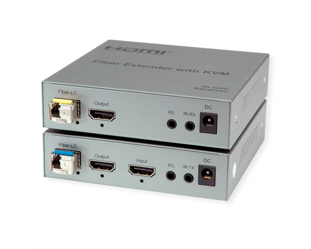 ROLINE KVM Verlängerung über LWL, HDMI 4K, USB, 20 km