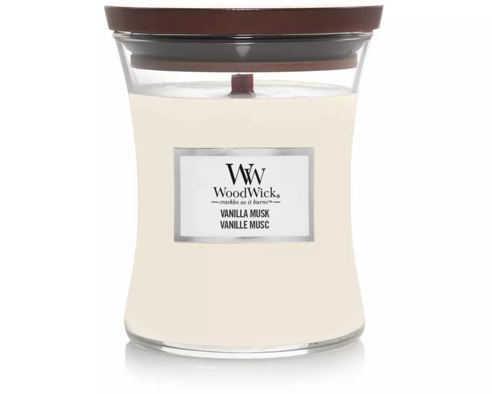 Woodwick Duftkerze Vanilla Musk Medium Jar