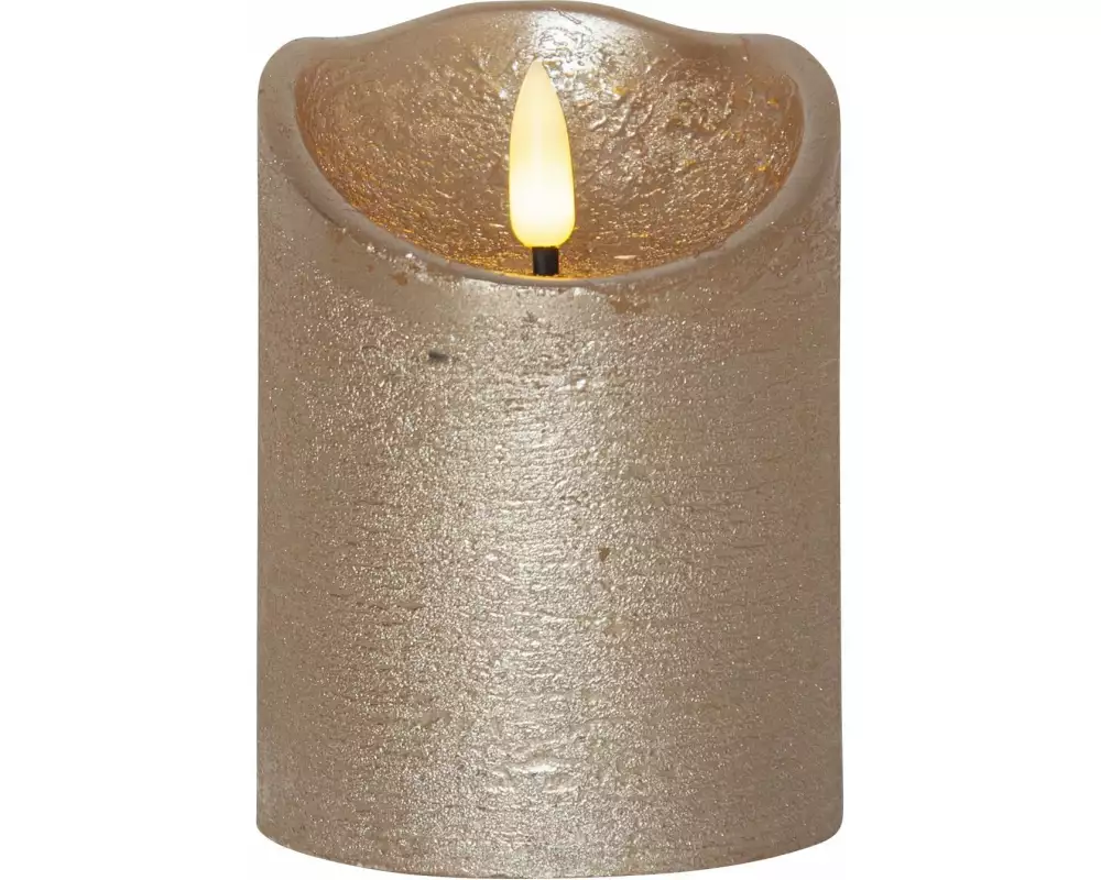 Star Trading LED-Kerze Flamme Rustic, Ø 7.5 x 10 cm, Gold