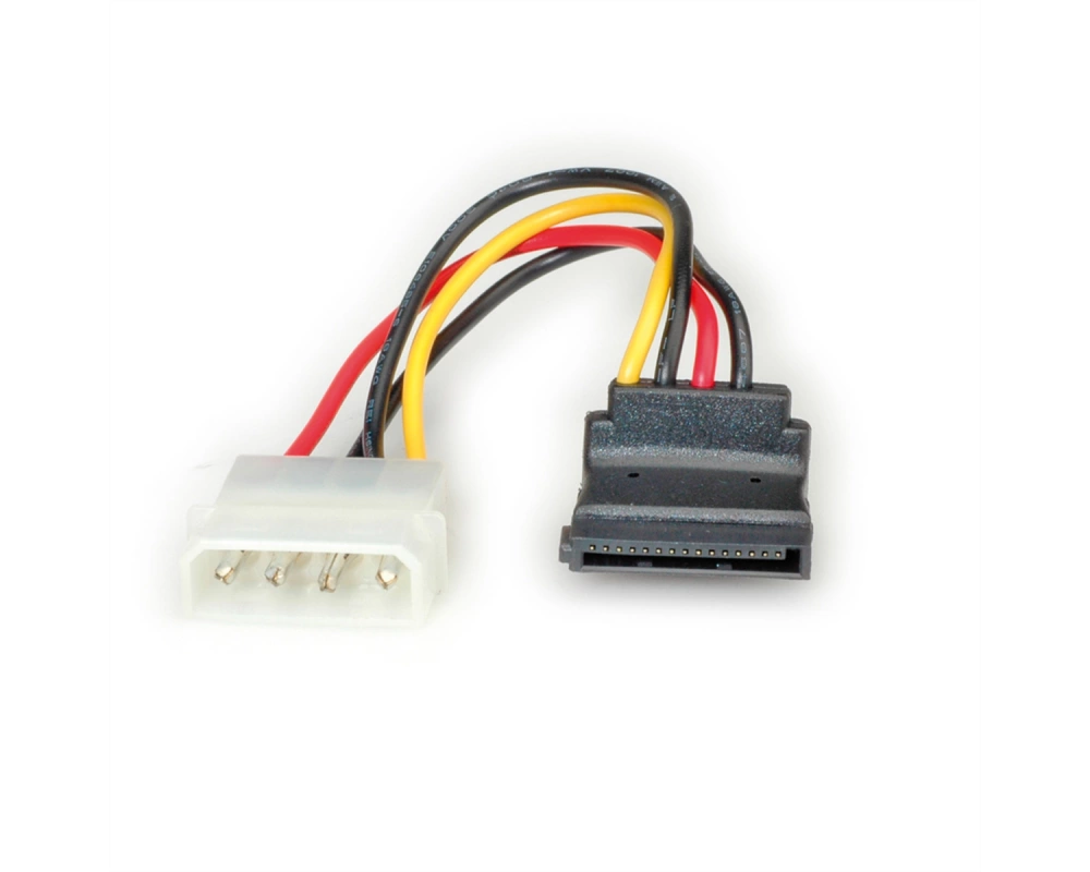 ROLINE Adapterkabel 4 pol. HDD / SATA, abgewinkelt, 0,1 m
