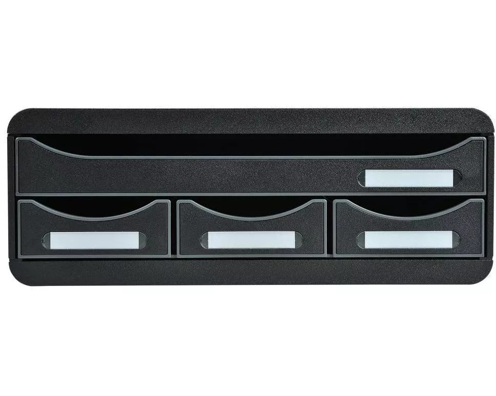 Exacompta Schubladenbox Toolbox mini 4 Schubladen, Schwarz