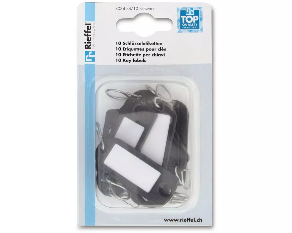 Robert Rieffel Schlüsselanhänger 2.2 x 5.5 cm, 10 Stück, Schwarz